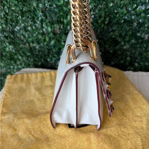 Fendi White Floral Embellished Women's Shoulder Bag - Picture 6 of 12